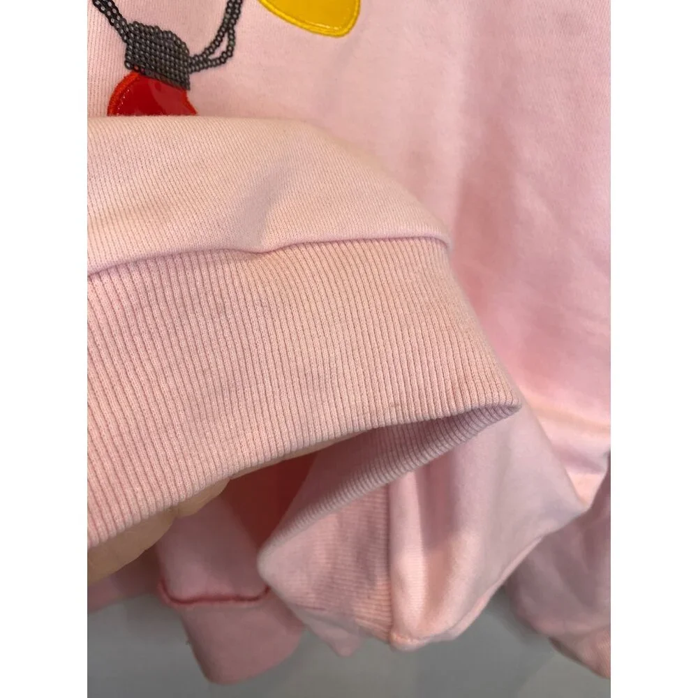 Queen of Sparkles Women's Christmas Light Necklace Sweatshirt Pink Size Medium - Picture 5 of 10